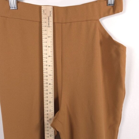 MICHAEL COSTELLO x REVOLVE Tory Pants Flare Cut Out Side Caramel Brown SMALL - Picture 8 of 9